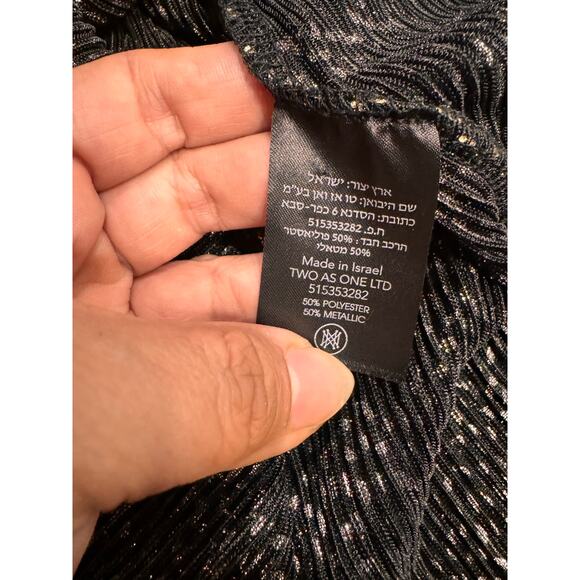 SABINA MUSAYEV Black Metallic party dress Mar V-Neck Minidress small - Picture 10 of 13